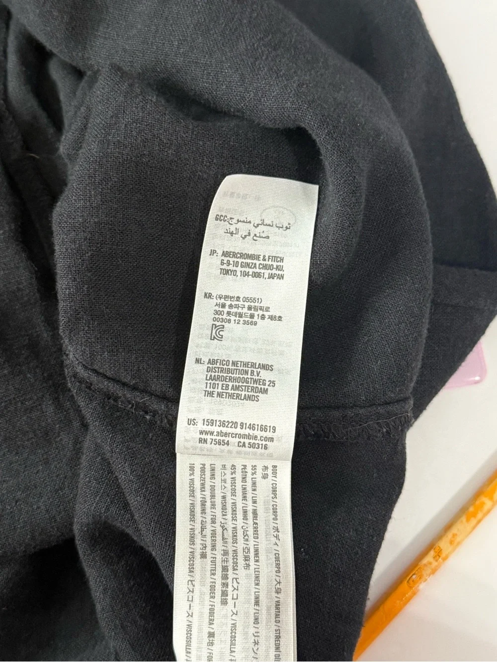 Abercrombie & Fitch Black Linen Feel Maxi Dress